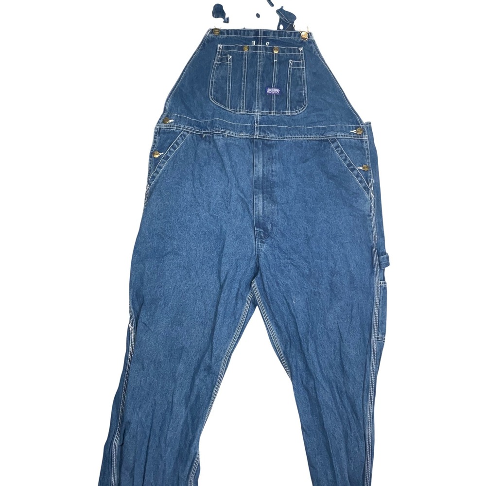 Big Smith Overalls Mens 42W 32L Blue Denim Workwear Bibs Farm Core Rugged Chore